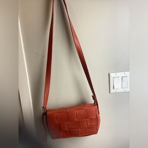 New without tags faux leather cross body orange